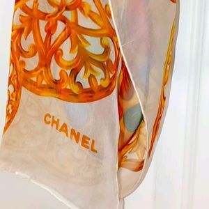 *Rare* Vintage Chanel Sheer Silk Scarf